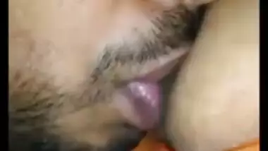 Sucking wife’s Black nipples hard