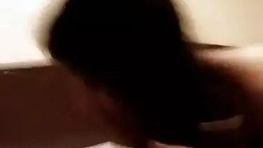 Desi cute teen girl sucking lover cock