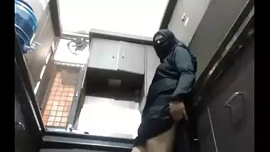 Hyderabadi bhabhi playing with her in kitchen