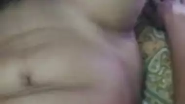 Horny Mumbai wife fucks her with Dildo, hubby gropes her tits & records