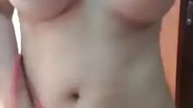 Indian wife reveals XXX boobs and shaved pussy on camera for sex fans