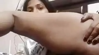 Naughty Indian girl showing her black pussy