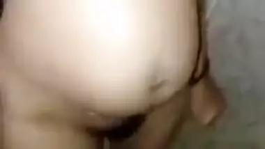 After sex Desi goes to the bathroom to wash her main XXX parts
