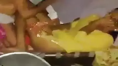 Old man drills his young granddaughter into the bed