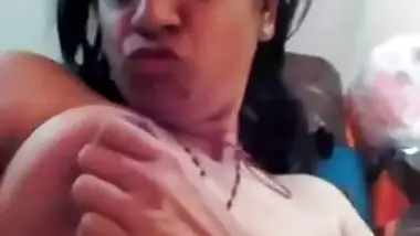 aunt boobs pussy show selfie clip