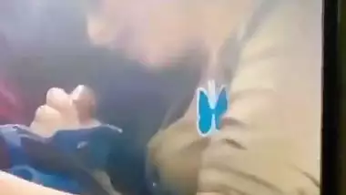 GF gives an Indian blowjob to her BF in the car